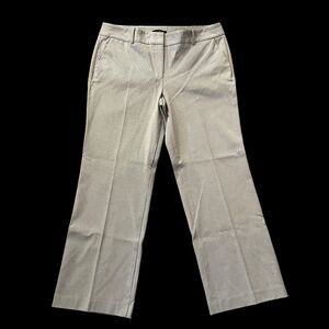 Talbots Grey and White Pinstripe‎ Stretchy Newport Pants Pockets Size 16